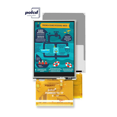 Polcd 2,8 inch volledige kijkhoek TFT LCD-aanraakscherm Zonlicht leesbaar IPS-paneel