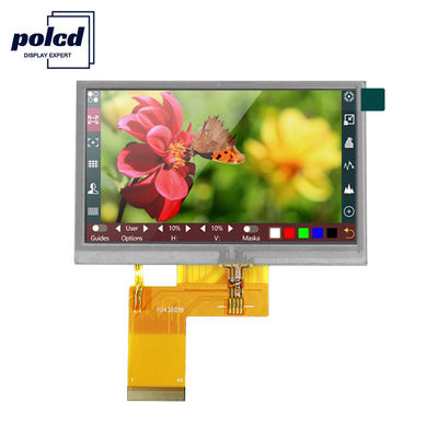 Polcd RGB 24 Bit 4.3 Inch Tft Display 300 Nits Tft Capacitieve Touchscreen